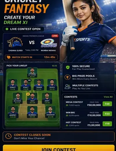 Come (come arcade games pro points) fantasy cricket & matchday visual 3